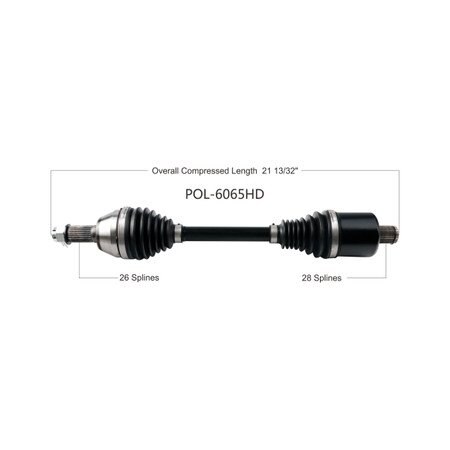 Wide Open Heavy Duty CV Axle POL HD REAR L/R 50-55 INC RZR 900/EPS/TRAIL 15-17 POL-6065HD